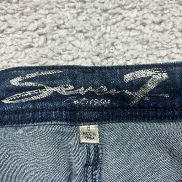 7 For All Mankind Jeans Womens 6 High Rise Skinny Ankle Cropped Dark Wash Denim - Picture 2 of 5